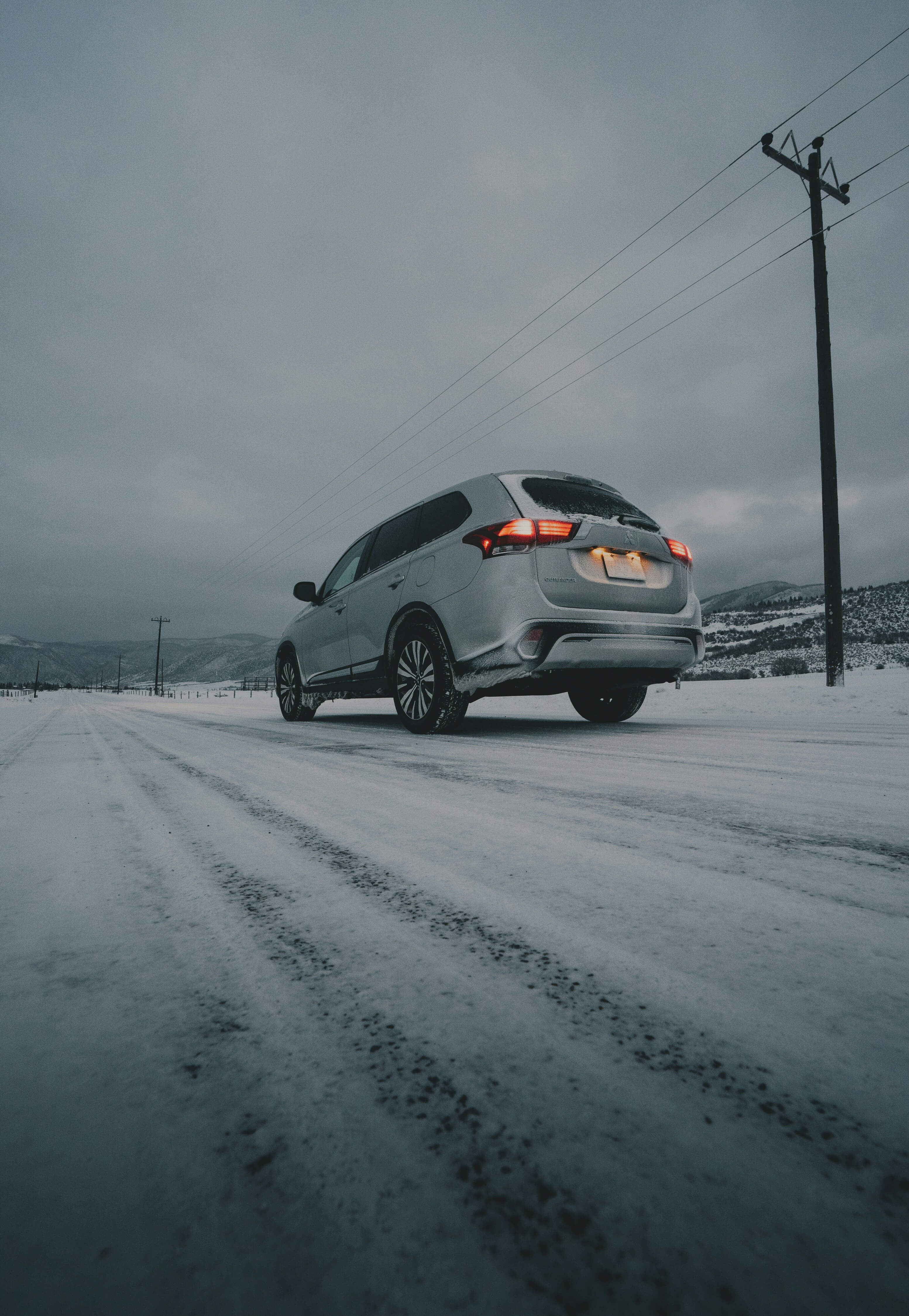 Car on snowy road