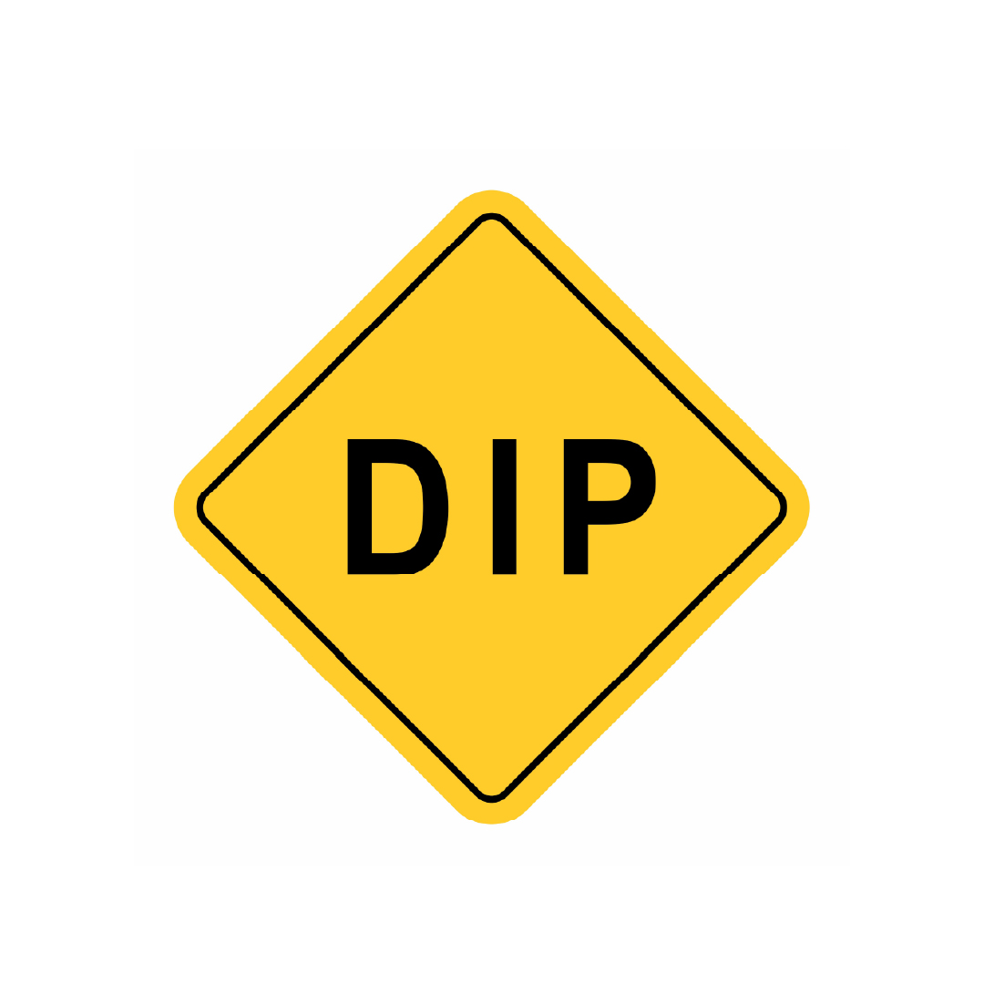 American Dip Ahead Road Sign