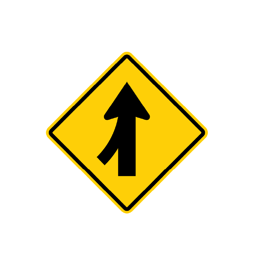 American Merge Road Sign