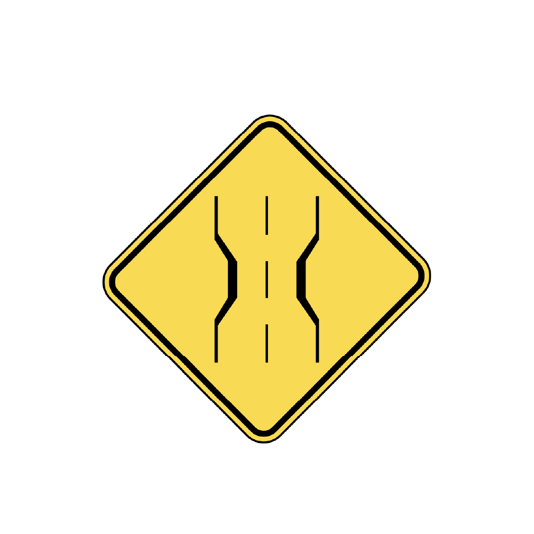 American Narrow Bridge Road Sign