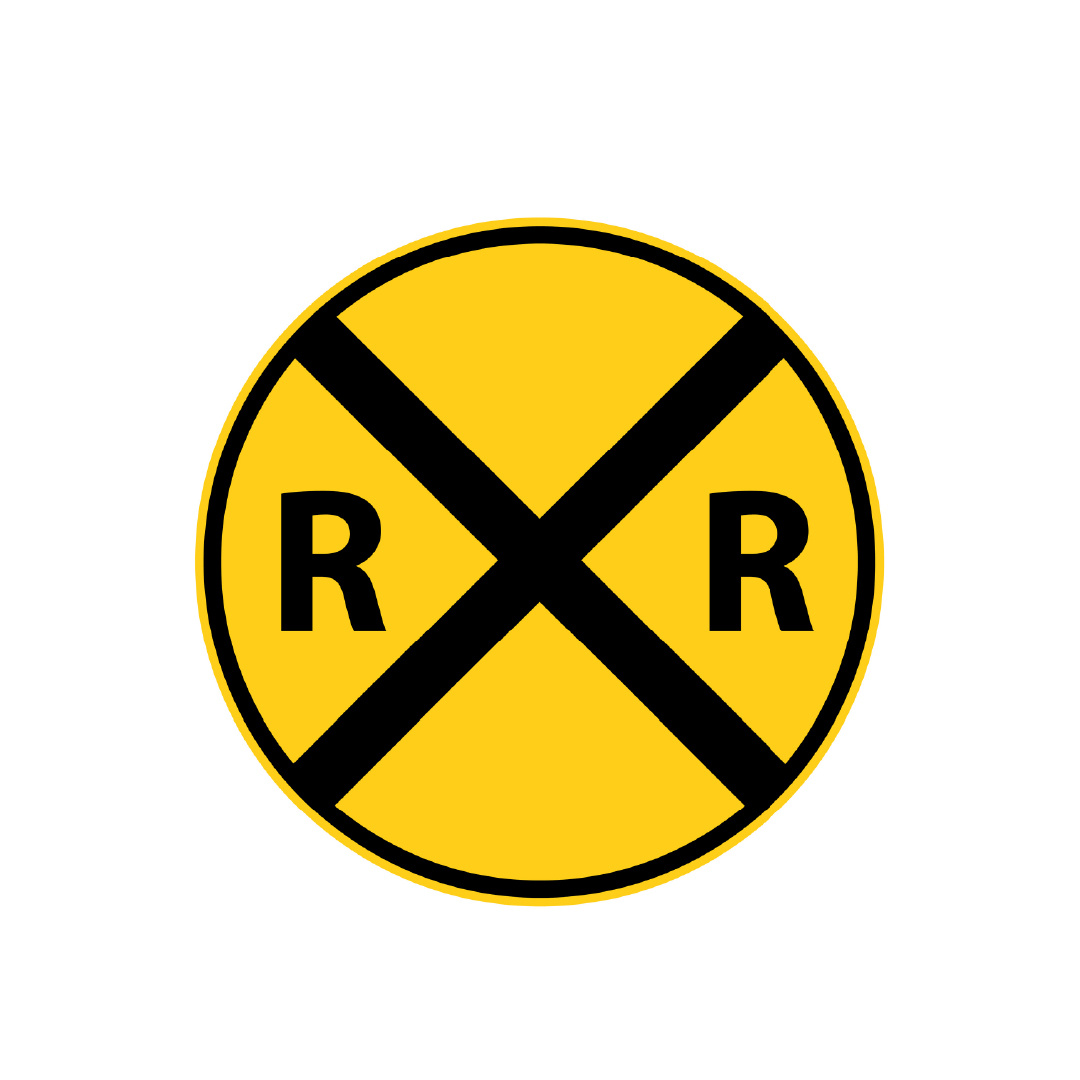 American Railroad Crossing Road Sign