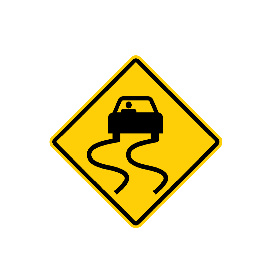 American Slippery Road Sign