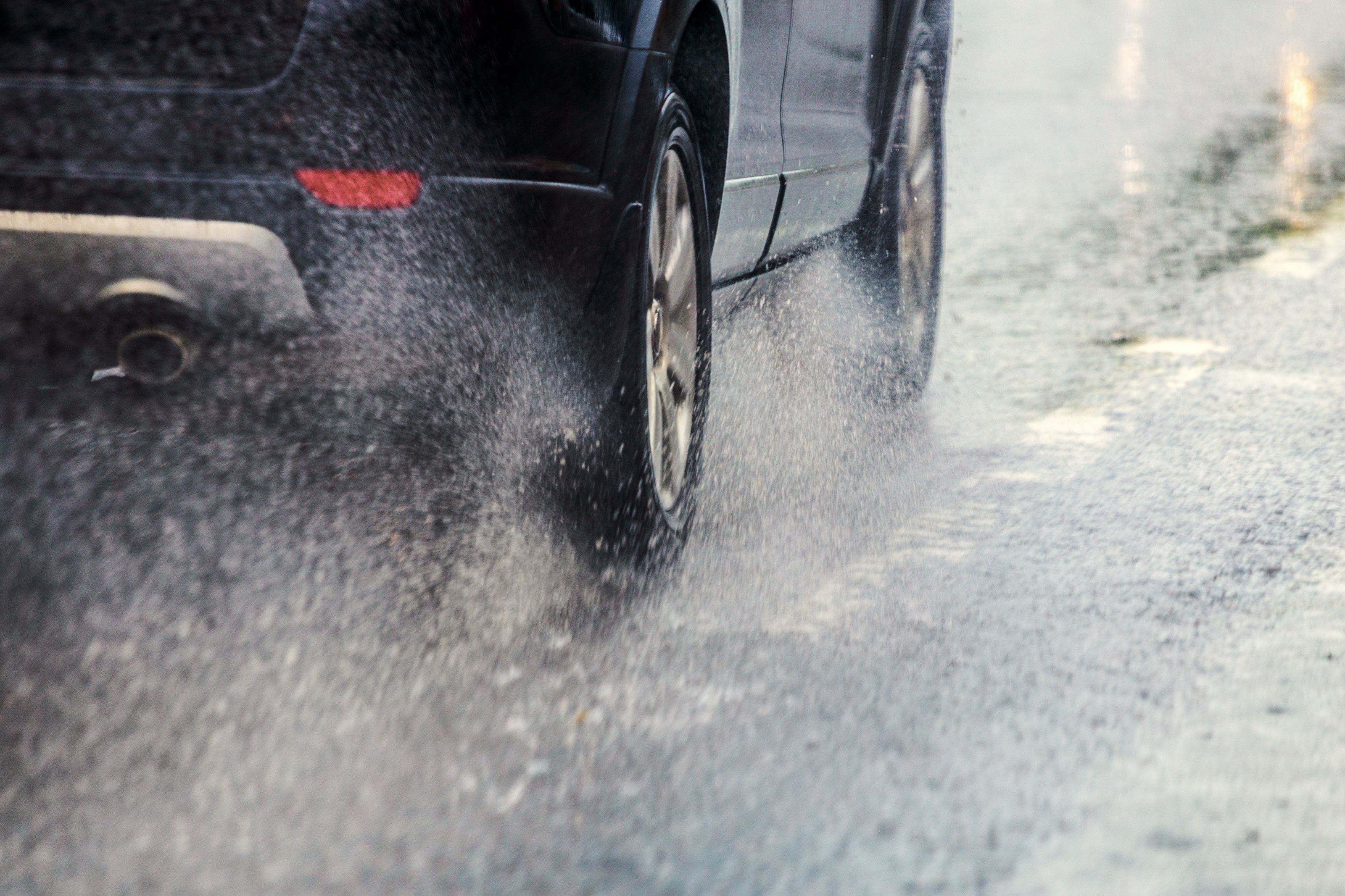 Car in rain