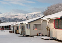 Snowy caravan park