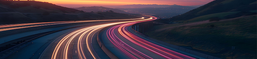 Car lights at night