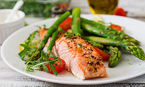 Salmon and vegetables