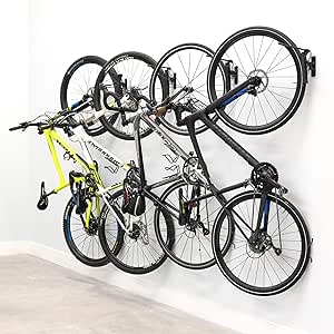 Bikes stored vertically