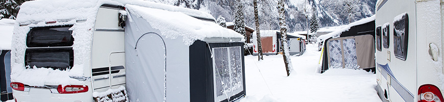 Snowy caravan park