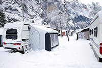 Snowy caravan park