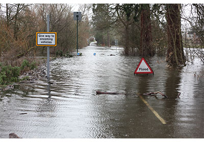 give way sign flood